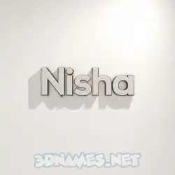 nisha in White Logo Warm style - 3D name wallpaper