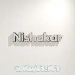 nishakar in White Logo Warm style - 3D name wallpaper