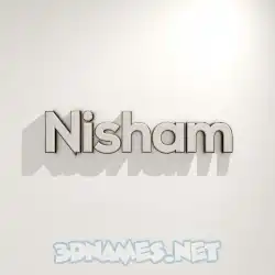 nisham in White Logo Warm style - 3D name wallpaper