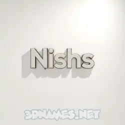 nishs in White Logo Warm style - 3D name wallpaper