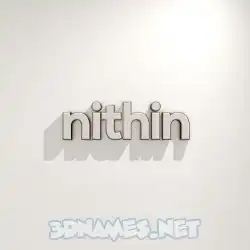nithin in White Logo Warm style - 3D name wallpaper