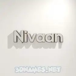 nivaan in White Logo Warm style - 3D name wallpaper
