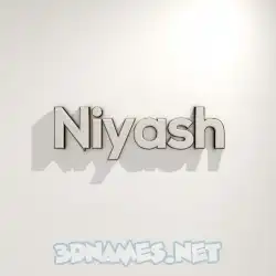 niyash in White Logo Warm style - 3D name wallpaper