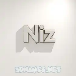 niz in White Logo Warm style - 3D name wallpaper