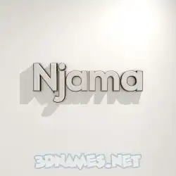 njama in White Logo Warm style - 3D name wallpaper