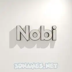 nobi in White Logo Warm style - 3D name wallpaper
