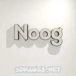 noog in White Logo Warm style - 3D name wallpaper