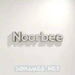 noorbee in White Logo Warm style - 3D name wallpaper