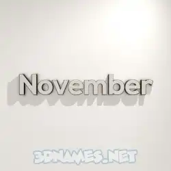 november in White Logo Warm style - 3D name wallpaper