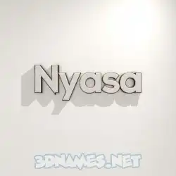 nyasa in White Logo Warm style - 3D name wallpaper