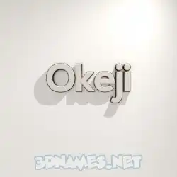 okeji in White Logo Warm style - 3D name wallpaper