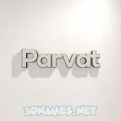 parvat in White Logo Warm style - 3D name wallpaper