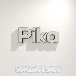 pika in White Logo Warm style - 3D name wallpaper