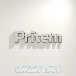 pritem in White Logo Warm style - 3D name wallpaper
