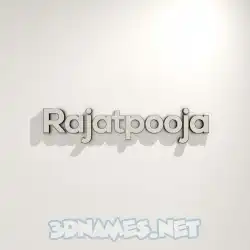 rajatpooja in White Logo Warm style - 3D name wallpaper