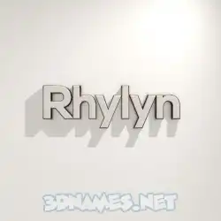 rhylyn in White Logo Warm style - 3D name wallpaper