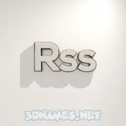 rss in White Logo Warm style - 3D name wallpaper