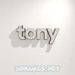 tony in White Logo Warm style - 3D name wallpaper