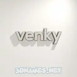 venky in White Logo Warm style - 3D name wallpaper