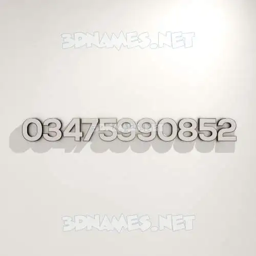 03475990852 in White Logo Warm style - 3D name wallpaper