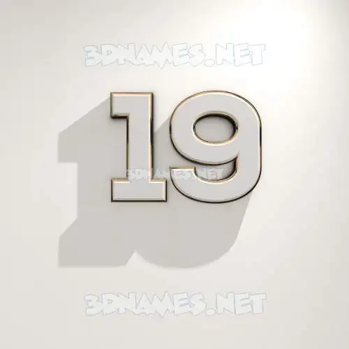 19 in White Logo Warm style - 3D name wallpaper