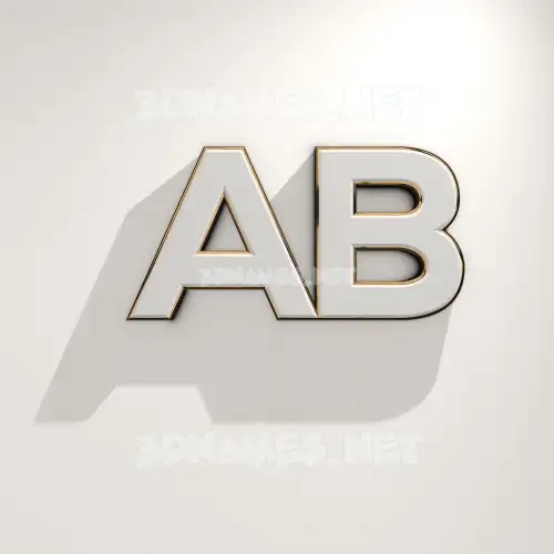 ab in White Logo Warm style - 3D name wallpaper