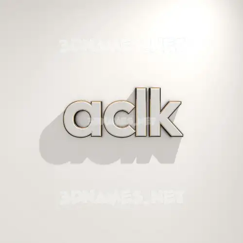 aclk in White Logo Warm style - 3D name wallpaper