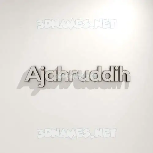 ajahruddih in White Logo Warm style - 3D name wallpaper