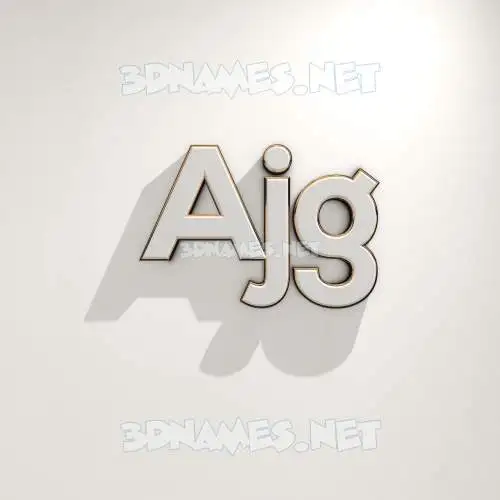 ajg in White Logo Warm style - 3D name wallpaper