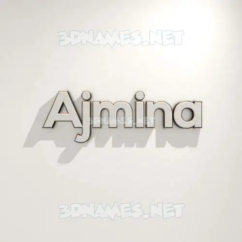 ajmina in White Logo Warm style - 3D name wallpaper