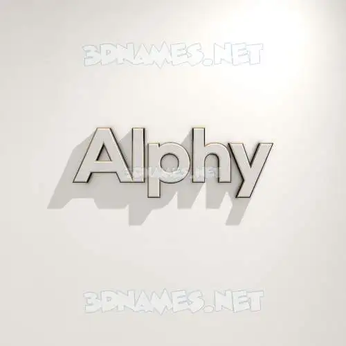 alphy in White Logo Warm style - 3D name wallpaper