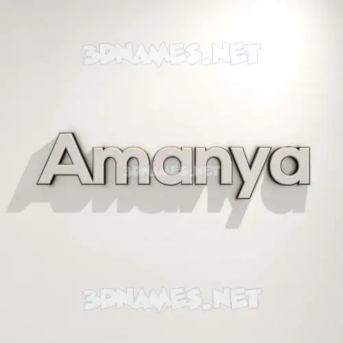 amanya in White Logo Warm style - 3D name wallpaper