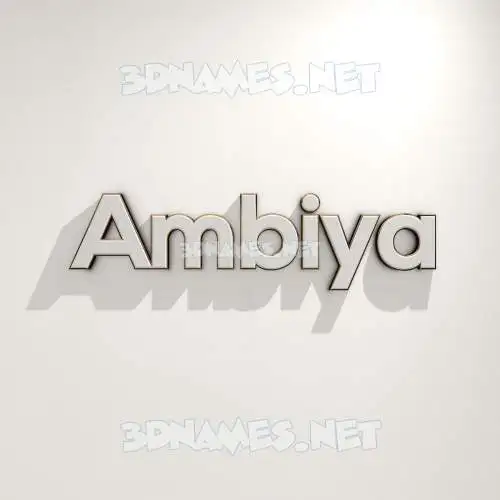 ambiya in White Logo Warm style - 3D name wallpaper