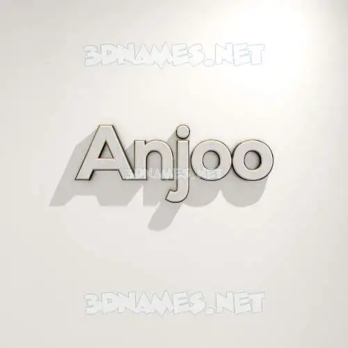 anjoo in White Logo Warm style - 3D name wallpaper