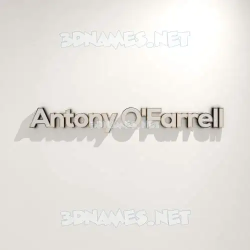 antony o'farrell in White Logo Warm style - 3D name wallpaper