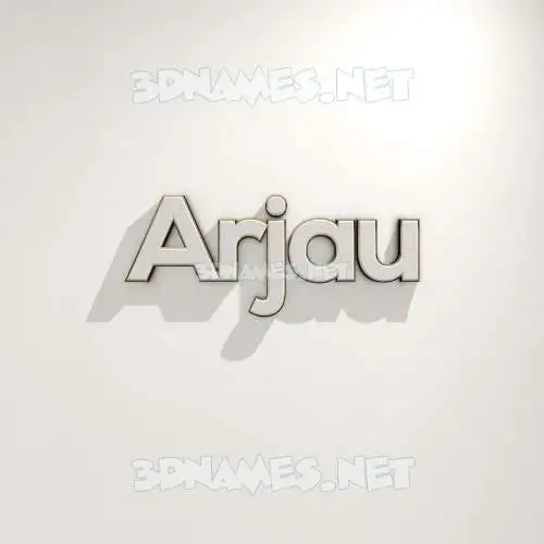 arjau in White Logo Warm style - 3D name wallpaper