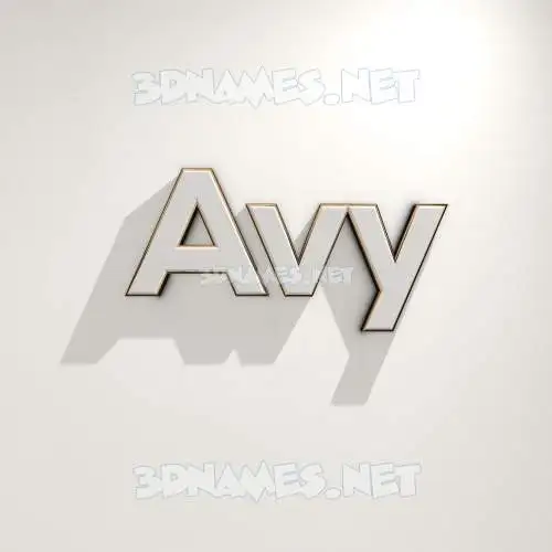 avy in White Logo Warm style - 3D name wallpaper