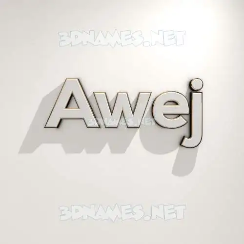 awej in White Logo Warm style - 3D name wallpaper