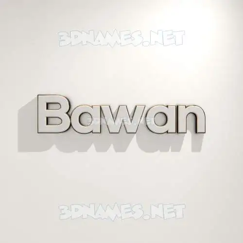 bawan in White Logo Warm style - 3D name wallpaper