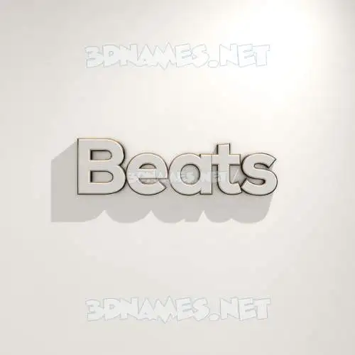 beats in White Logo Warm style - 3D name wallpaper