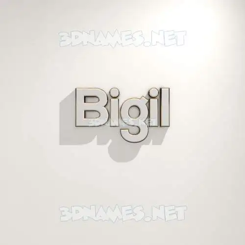 bigil in White Logo Warm style - 3D name wallpaper