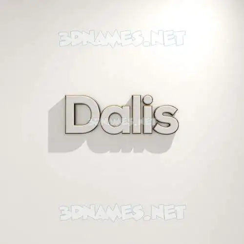 dalis in White Logo Warm style - 3D name wallpaper
