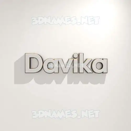 davika in White Logo Warm style - 3D name wallpaper