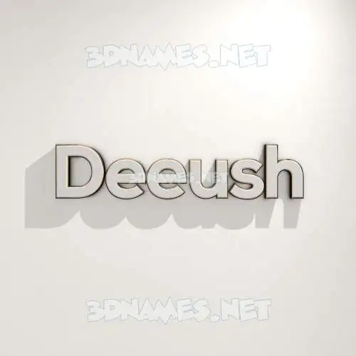 deeush in White Logo Warm style - 3D name wallpaper