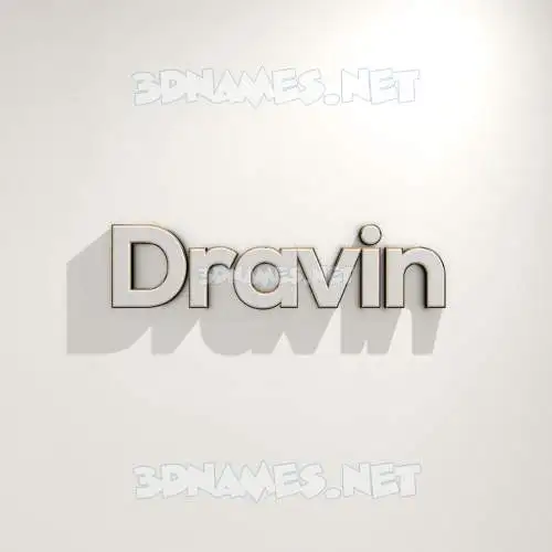 dravin in White Logo Warm style - 3D name wallpaper