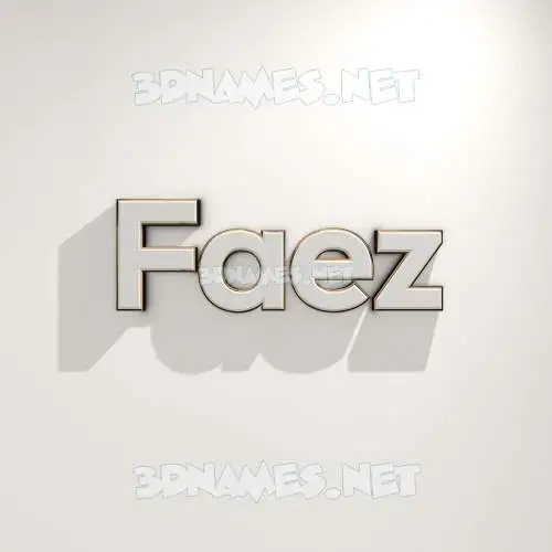 faez in White Logo Warm style - 3D name wallpaper