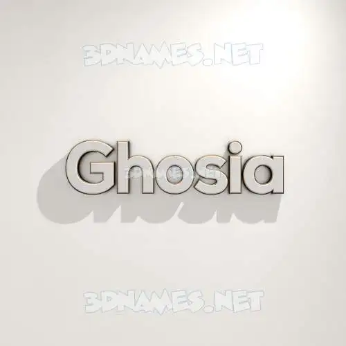 ghosia in White Logo Warm style - 3D name wallpaper