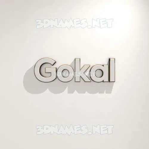 gokal in White Logo Warm style - 3D name wallpaper