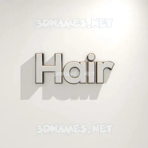 hair in White Logo Warm style - 3D name wallpaper