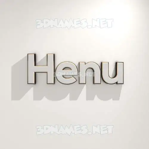 henu in White Logo Warm style - 3D name wallpaper